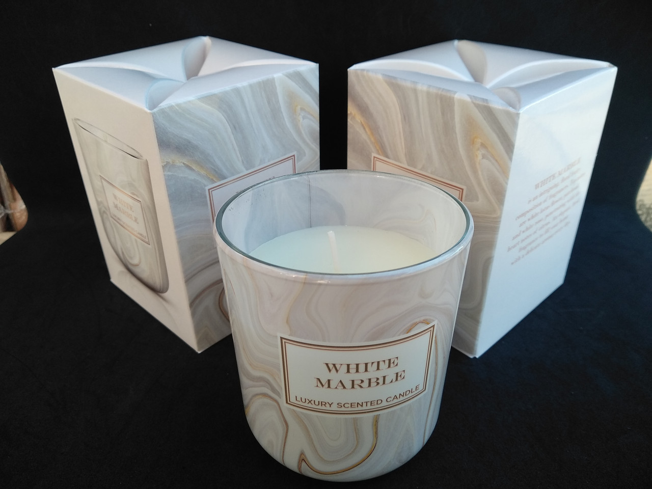 Свечи ароматизированные в стакане Bartek White Marble - фото 1 - id-p10515227