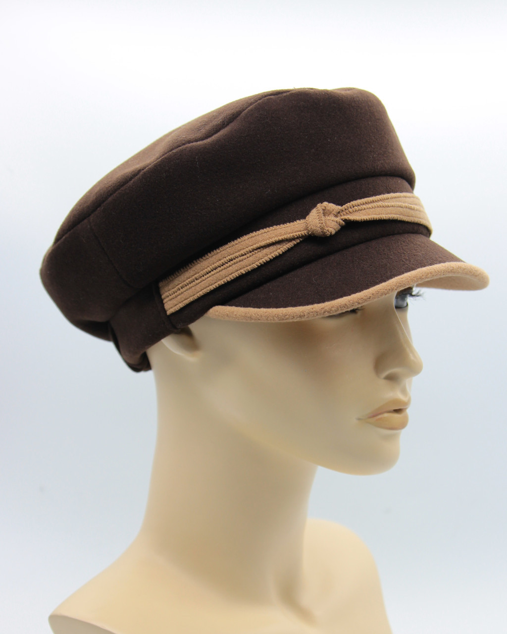 Женская фуражка кепка из кашемира бретонская коричневая - фото 1 - id-p10515157