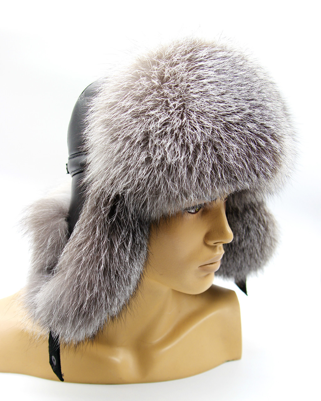 Мужская шапка ушанка меховая из чернобурки зимняя полностью из меха - фото 1 - id-p10515204