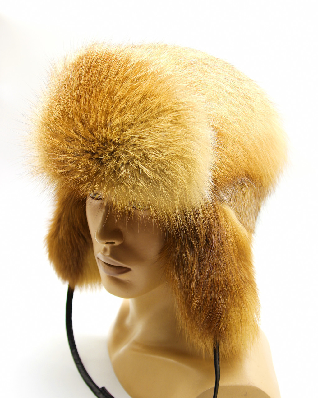 Мужская шапка ушанка меховая из лисы зимняя полностью из меха - фото 1 - id-p10515205