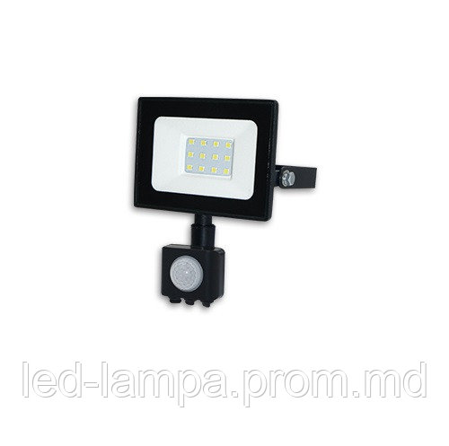 Светодиодный LED прожектор, master LED, 10W, 4000K, IP65, с датчиком движения, накладной, чёрный, Tiga - фото 1 - id-p10515312