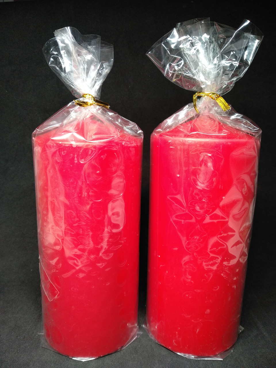 Свеча столбик красный 14*6,5 см - фото 1 - id-p10515570