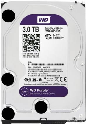 WD Purple 3TB [WD30PURZ] - фото 1 - id-p10515832