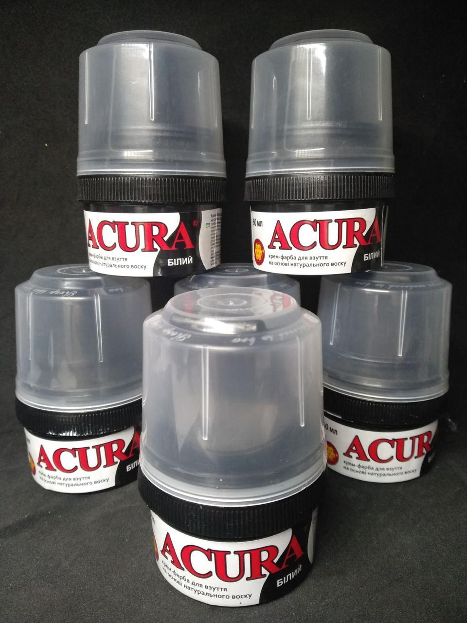 Жидкая крем-краска для обуви Акура Acura белая 60 мл - фото 1 - id-p10516157
