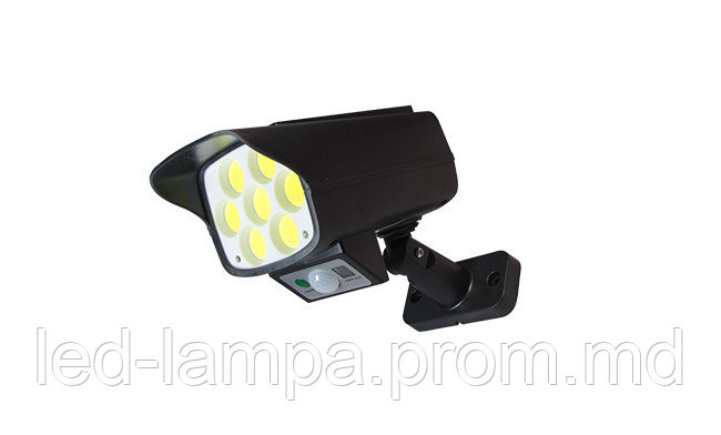 Светодиодный LED прожектор (имитация камеры), master LED, 12W, 63xLED COB, 6000K, IP65, на солнечной батарее - фото 1 - id-p10516443