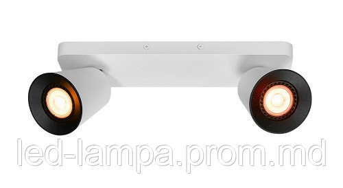 Светильник/корпус GTV, настенный, бра, 2xGU10, белый + чёрный, дизайнерская серия, ELLI - фото 1 - id-p10517010