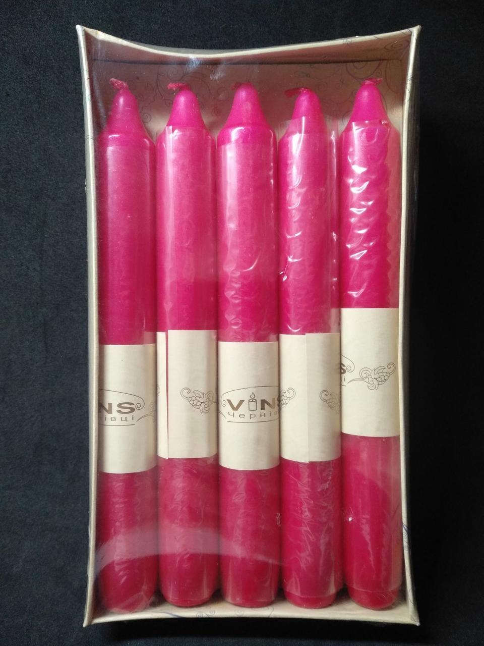 Свечи декоративные столовые перламутр розовые 16 см 10 шт - фото 1 - id-p10518715