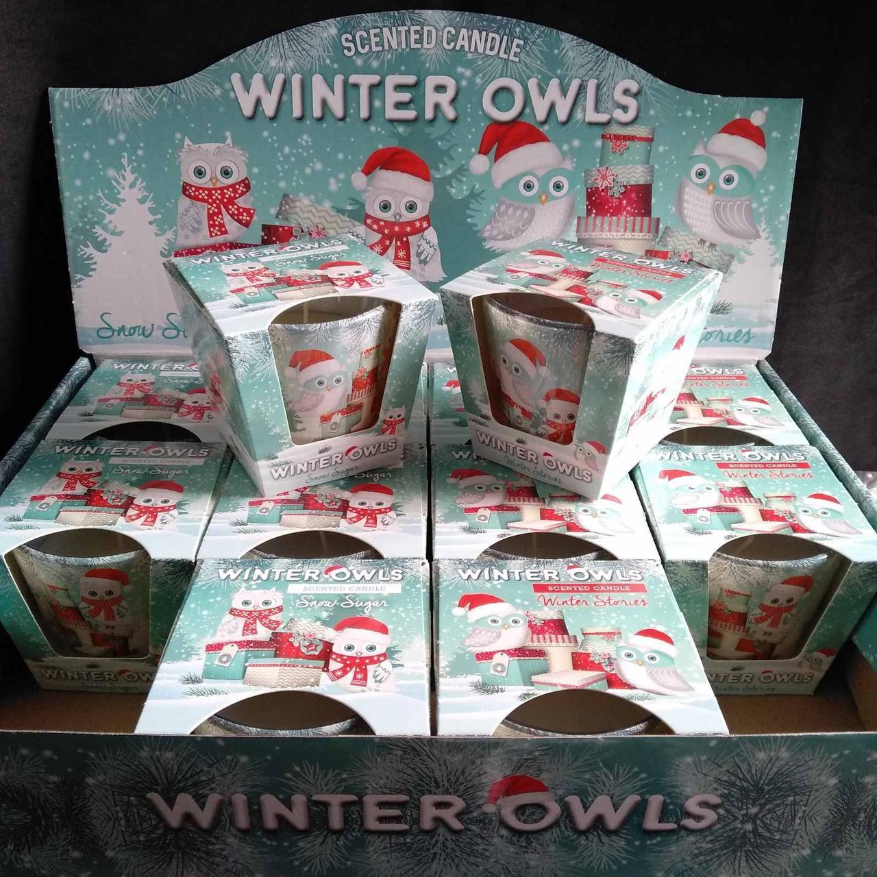 Свечи ароматизированные в стакане BARTEK Winter Owls - фото 1 - id-p10518804