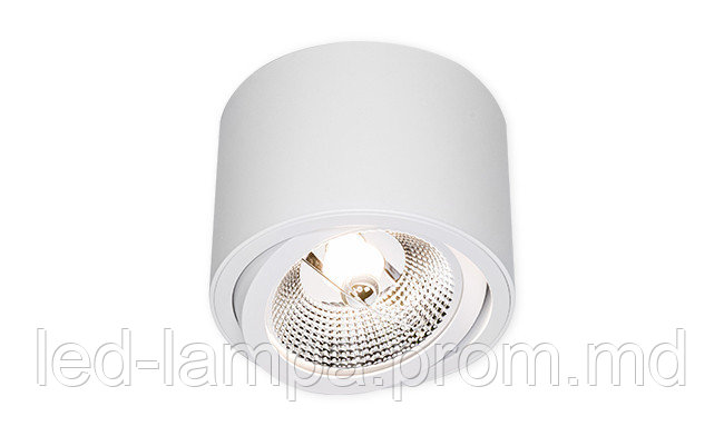 Потолочный светильник/корпус, master LED, под лампу AR111, накладной, поворотный, алюминий, матовый белый - фото 1 - id-p10519153