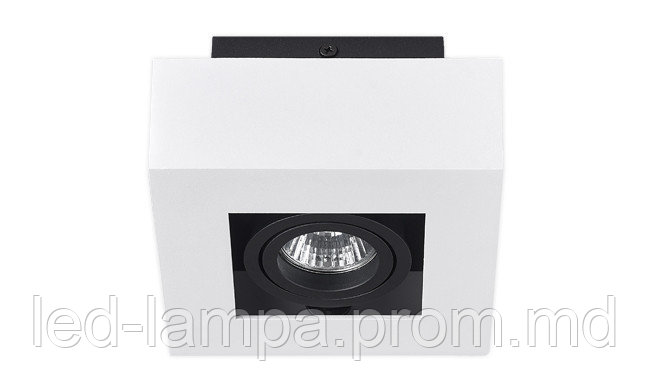 Светильник/корпус master LED, IP20, потолочный, накладной, алюминиевый, белый матовый + чёрный, Nemo, 1xGU10. - фото 1 - id-p10519155