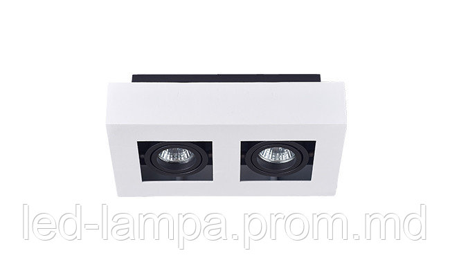 Светильник/корпус master LED, IP20, потолочный, накладной, алюминиевый, белый матовый + чёрный, Nemo, 2xGU10. - фото 1 - id-p10519156