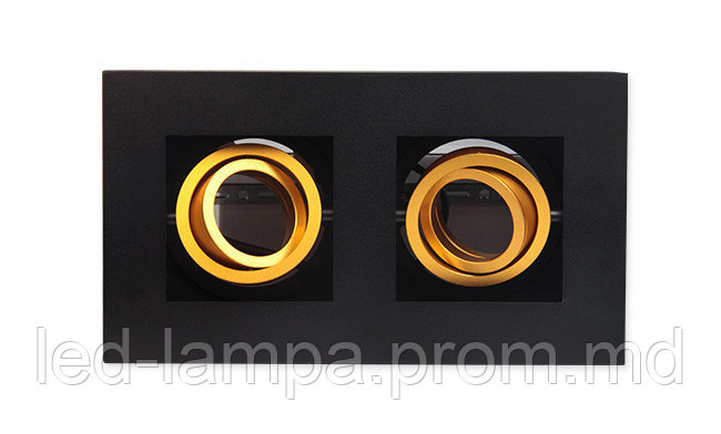 Светильник/корпус master LED, IP20, накладной, алюминиевый, матовый чёрный + серебристый, Nemo, 2xGU10 - фото 1 - id-p10519158