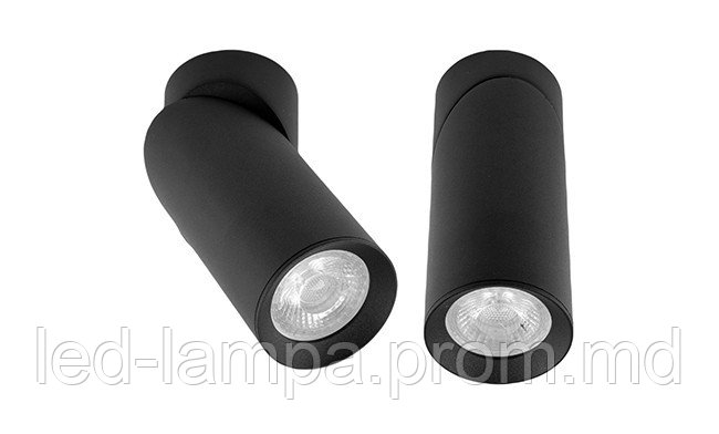 Потолочный светильник/корпус, master LED, накладной, поворотный, круглый, алюминий, чёрный, 1хGU10, Rita - фото 1 - id-p10519197