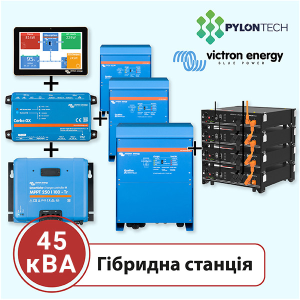 Аккумуляторная станция на 45 кВА (Victron Energy, трёхфазная) - фото 1 - id-p10519409
