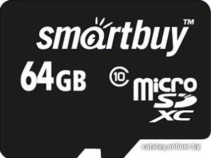 Smartbuy microSDXC (Class 10) 64GB + SD-адаптер (SB64GBSDCL10-01) - фото 1 - id-p10447277