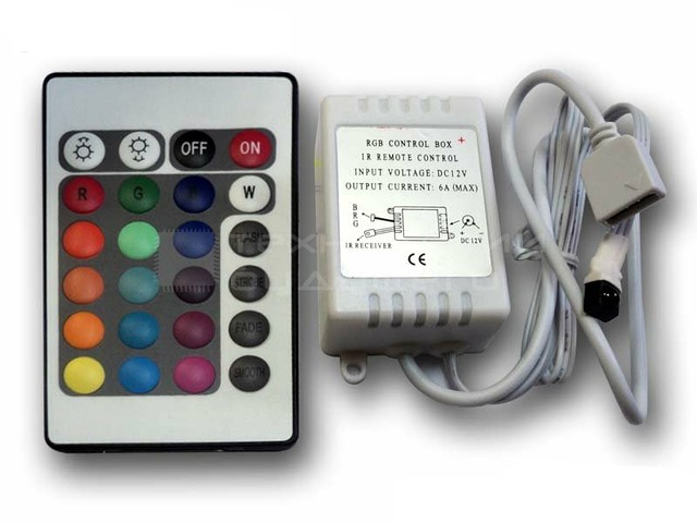 RGB-LED контроллер с IR ПДУ, 72 W (24 кнопки). - фото 1 - id-p12846