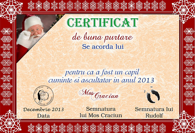 Certificat de buna purtare de la Mos Craciun - фото 1 - id-p1808931