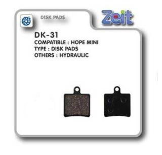 Колодки дисковые Zeit DK-31 - фото 1 - id-p1820677