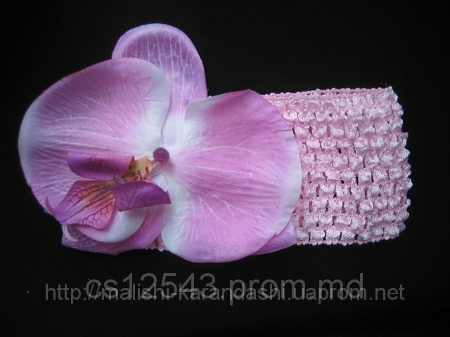 Орхидея на повязке, повязки с цветами, повязка на голову, ажурные повязки - фото 1 - id-p1996521