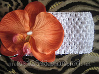 Орхидея на повязке, повязки с цветами, повязка на голову, ажурные повязки