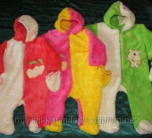 Комбинезон с рукавичками (махра рваная), детские комбинезоны, комбинезоны для новорожденных - фото 1 - id-p1996681