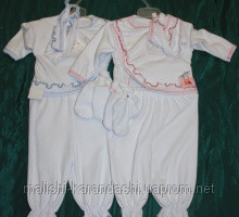 Костюм «Крестильный» ( интерлок бел.), детская одежда для новорожденных - фото 1 - id-p1996684