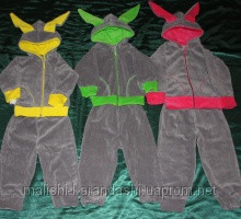 Костюм "Ушки серый" (велюр), детские костюмы оптом, одежда для детей от производителя - фото 1 - id-p1996686