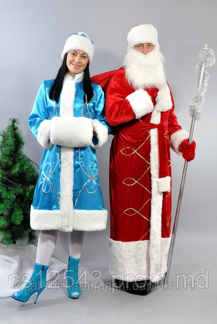 Костюм деда мороза и снегурочки, новогодние костюмы, костюмы для сказки, взрослые новогодние костюмы - фото 1 - id-p1996745