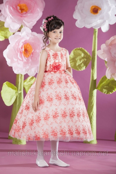 Детское платье с розовым кружевом, Нарядное детское платье, платье на выпускной, детские платья оптом - фото 1 - id-p1996777