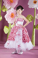 Детское платье с зборками и цветками, Нарядное детское платье, платье на выпускной, детские платья оптом