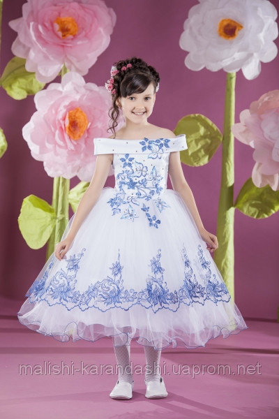 Нарядное детское платье с кристалами и вышивкой, платье на выпускной, детские платья оптом - фото 1 - id-p1996782