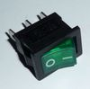 Выключатель с подсветкой 12V, 3 контакта, зеленый (ON-OFF) - фото 1 - id-p12150