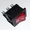 Выключатель с подсветкой 12V, 3 контакта, красный (ON-OFF) малый - фото 1 - id-p12151