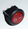 Выключатель с подсветкой 12V, красный (ON-OFF) круглый - фото 1 - id-p12159
