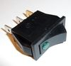 Выключатель с подсветкой 12V, черный с зеленым глазком (ON-OFF) узкий - фото 1 - id-p12169