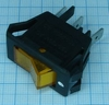 Выключатель с подсветкой 12V, желтый (ON-OFF) средний - фото 1 - id-p12170