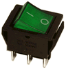 Выключатель с подсветкой 12V, зеленый (ON-ON) большой - фото 1 - id-p12179