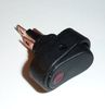 Выключатель с подсветкой 12V, черный с красным глазком (ON-OFF) автомобильный, овальный - фото 1 - id-p12191