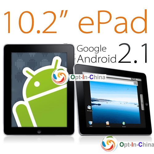 10.2» планшет ePad + WIFI + Google Android 2.1 - фото 1 - id-p14388