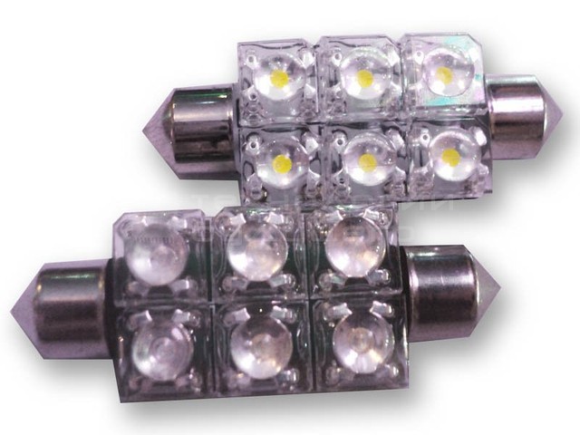 6 PCS flux LED 42mm - фото 1 - id-p14734