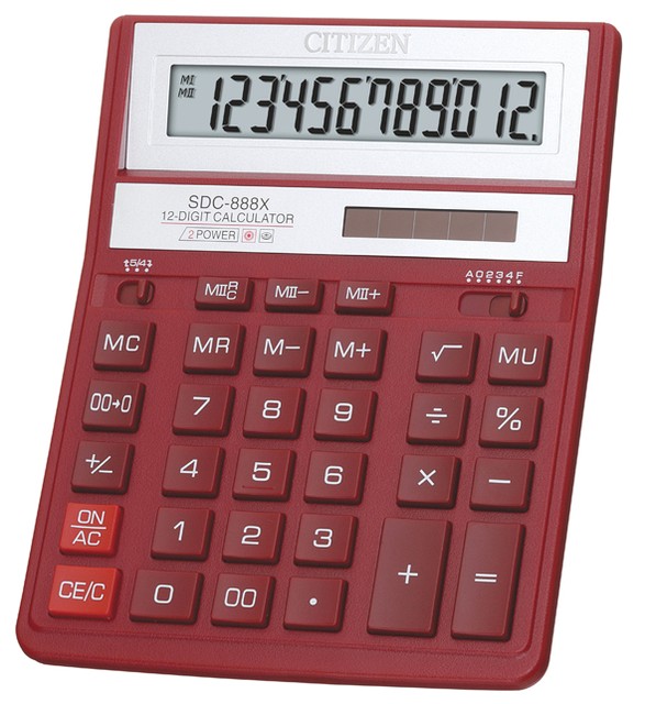 Калькулятор CITIZEN SDC-888X красный - фото 1 - id-p150219