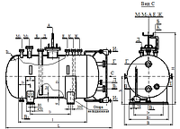 Аппараты горизонтальные цельносварные с эллиптическими днищами ГЭЭ1-1-63-1,0
