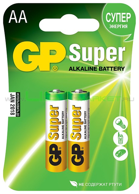 Батарейка GP 15 A-UE2 Super Alkaline AA - фото 1 - id-p201496