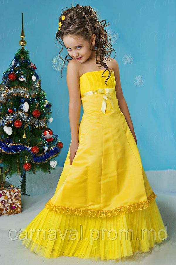 Детское платье для девочки жолтого цвета - фото 1 - id-p2467985