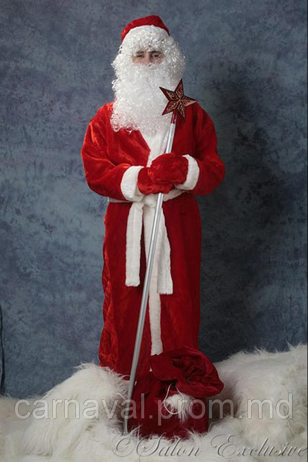 Карнавальный костюм Дед Мороз взрослый меховой - фото 1 - id-p2523634