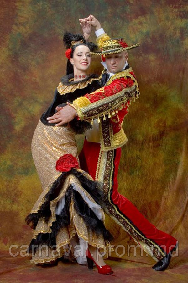 Карнавальный костюм Испанка с золотой юбкой - фото 1 - id-p2523645