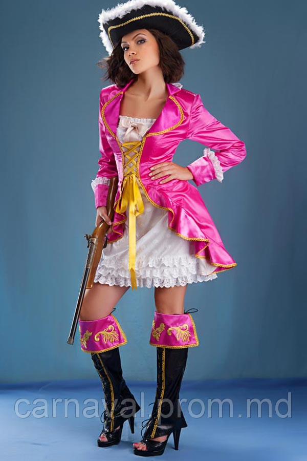 Взрослый, карнавальный костюм Пиратка малиновая - фото 1 - id-p2523705