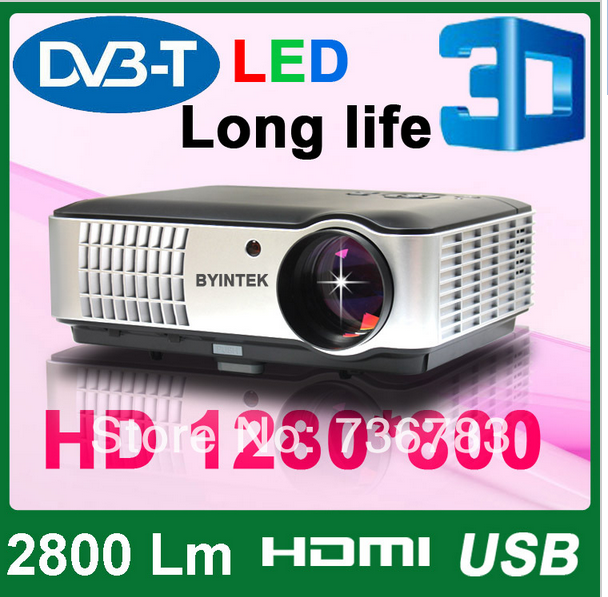 Домашний кинотеатр 1280x800 мультимедийных ПК DVBT 1080P HD 3D-видео HDMI USB LED LCD проектор - фото 1 - id-p2629883