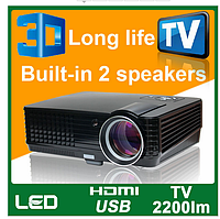 Домашний кинотеатр, видео LCD портативный мультимедийный HDMI 1080P TV Mini USB LED 3D HD проектор