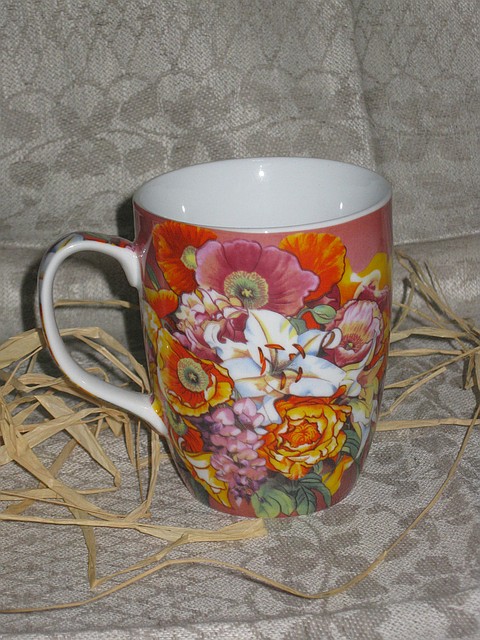 Чашка "Цветы" керамическая - фото 1 - id-p245560